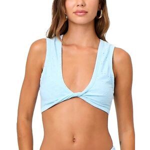 La Porte Womens Danielle Twist-Front Bralette Top